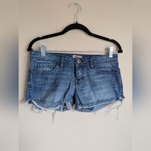 Decree Blue Jean Shorts with Distressed Frayed Hem Size 7